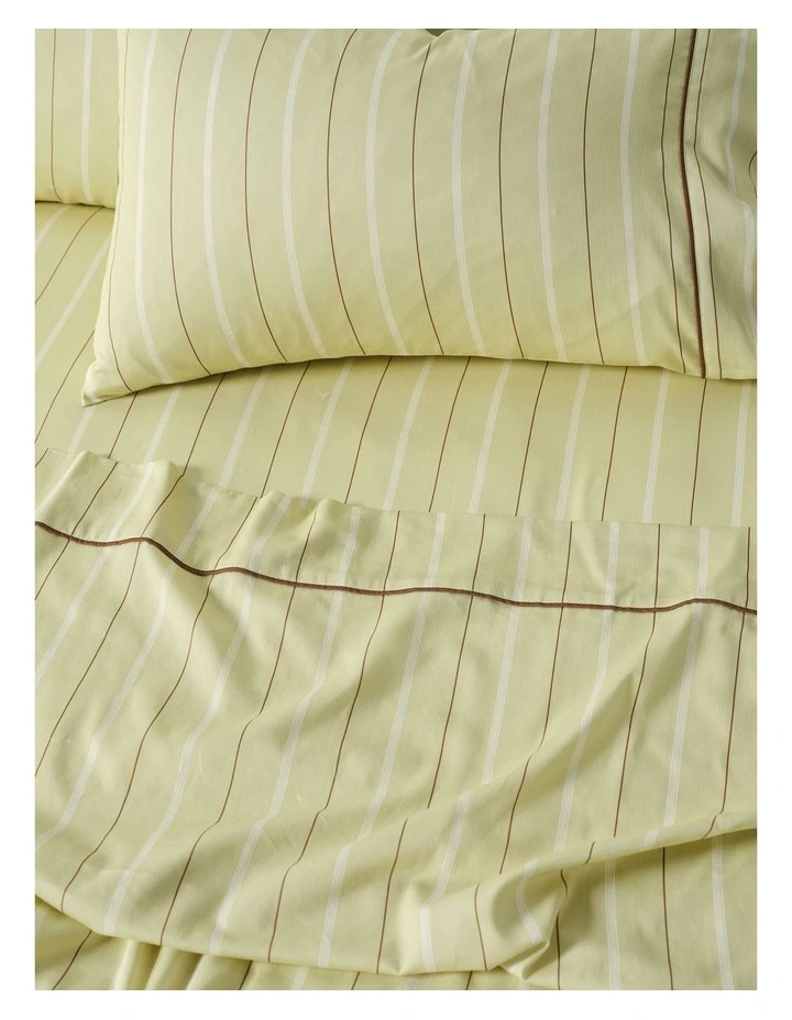 Monday Stripe Cotton Sateen Sheet Set In Pear image 2