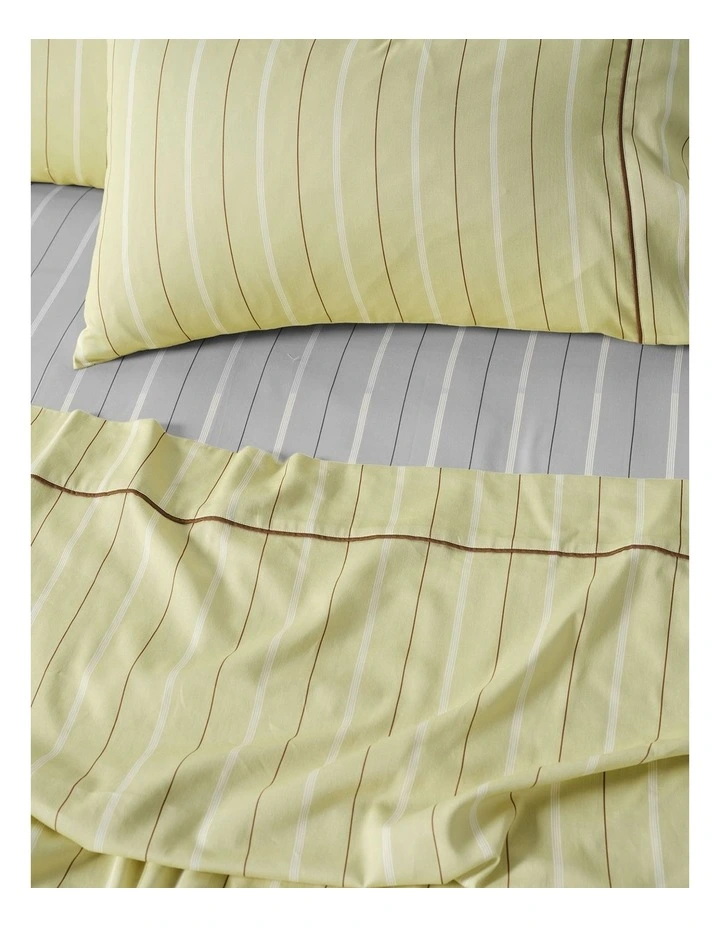 Monday Stripe Cotton Sateen Sheet Set In Pear image 2