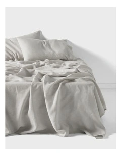 Nimes Washed European Sheet Set in Pale Grey