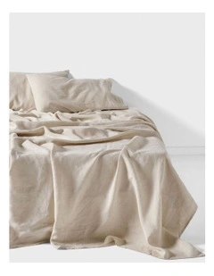 Nimes Washed European Linen Sheet Set In Natural
