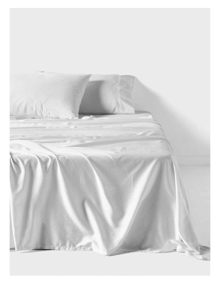 Nara Bamboo Cotton 400TC Sheet Set in White image 1