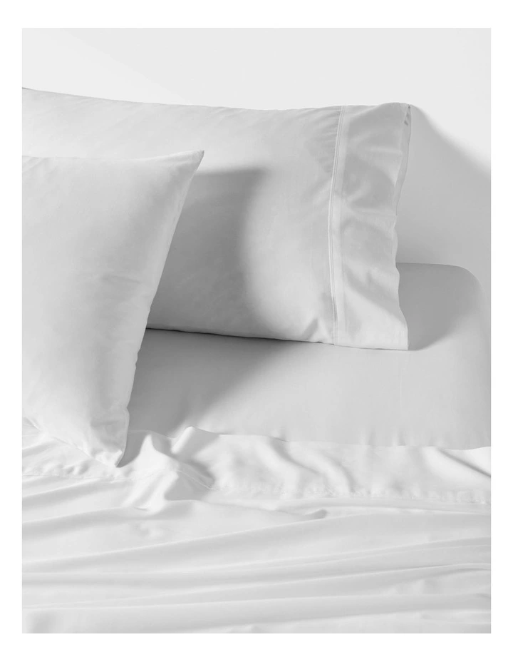 Nara Bamboo Cotton 400TC Sheet Set in White image 2