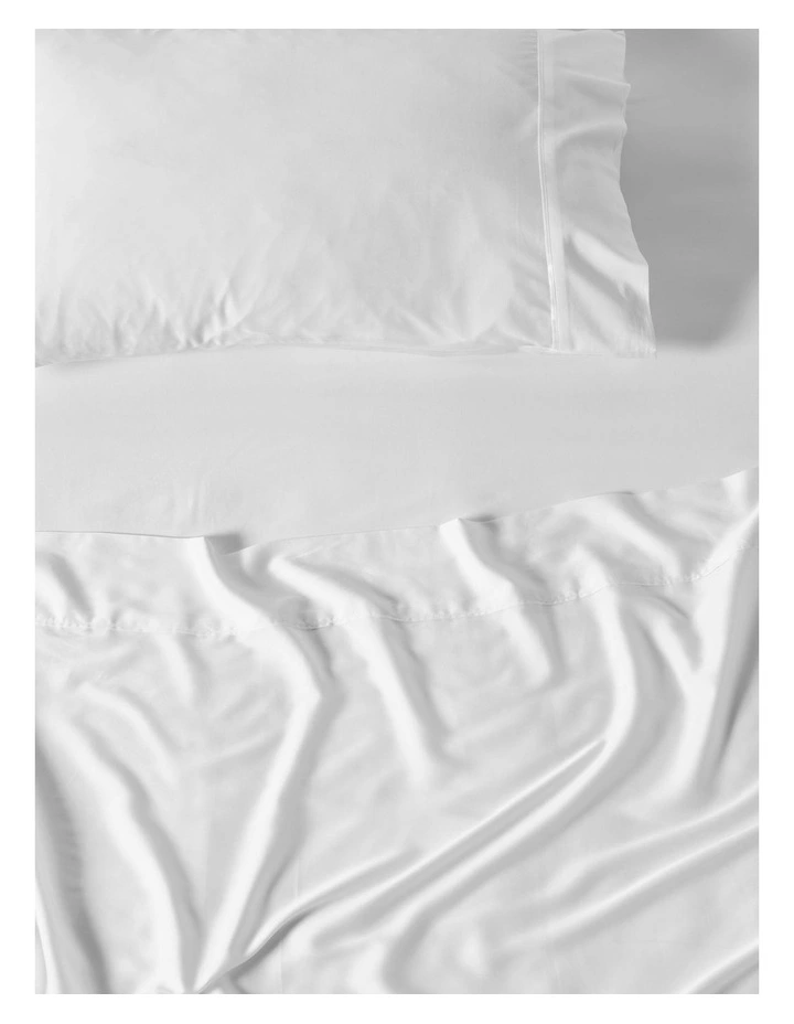 Nara Bamboo Cotton 400TC Sheet Set in White image 2