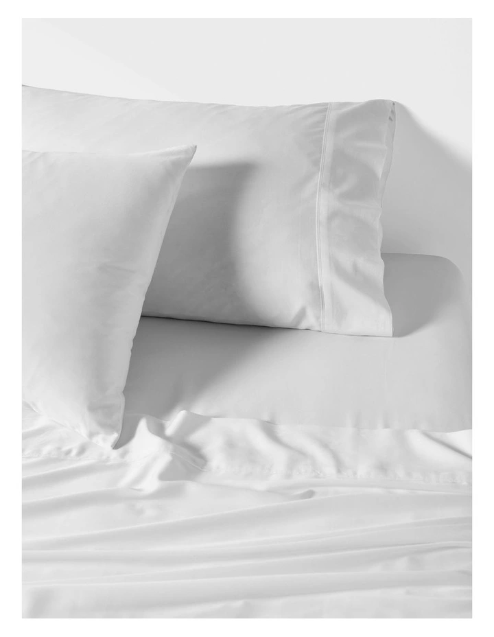Nara Bamboo Cotton 400TC Sheet Set in White image 3