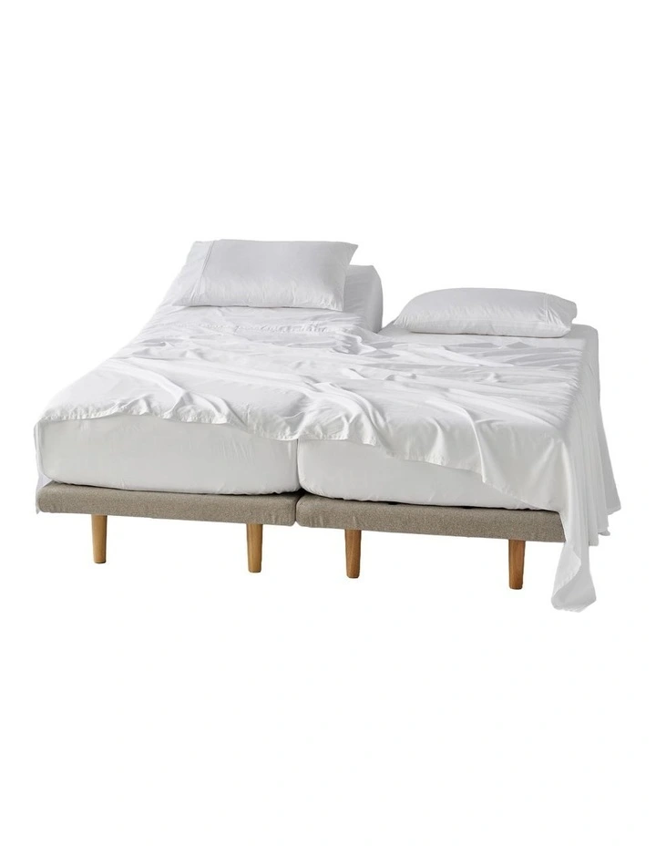 Nara Bamboo Cotton 400TC Sheet Set in White image 4
