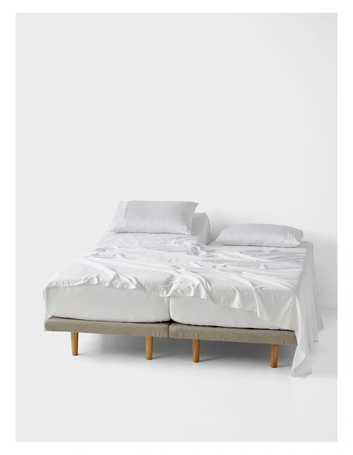 Nara Bamboo Cotton 400TC Sheet Set in White image 4