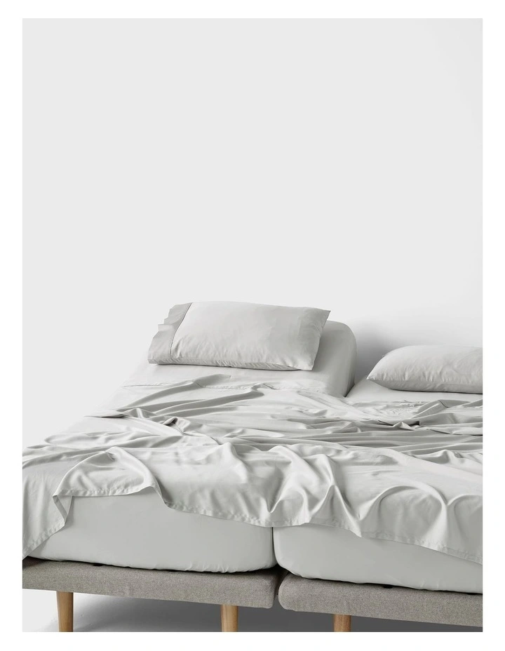Nara Bamboo Cotton 400TC Sheet Set in Silver image 5