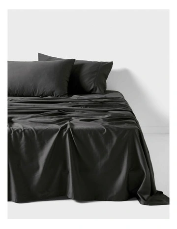 Nara Bamboo Cotton 400TC Sheet Set in Charcoal