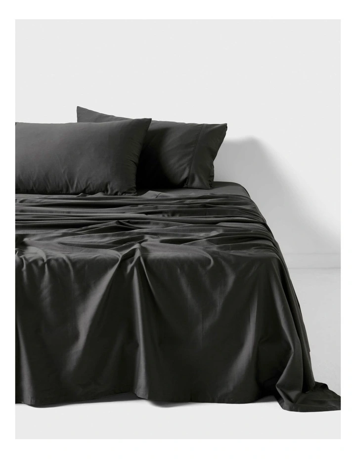 Nara Bamboo Cotton 400TC Sheet Set in Charcoal image 1