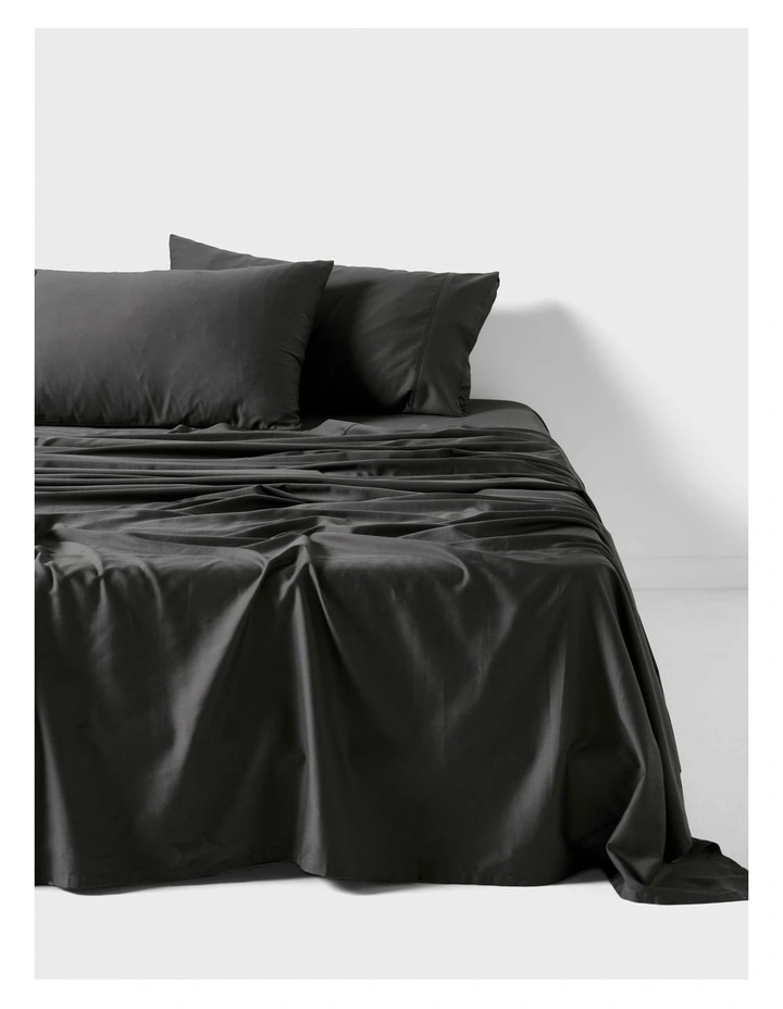 Nara Bamboo Cotton 400TC Sheet Set in Charcoal image 1