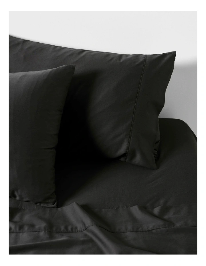 Nara Bamboo Cotton 400TC Sheet Set in Charcoal image 2