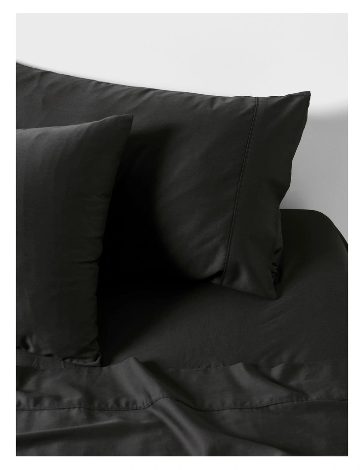 Nara Bamboo Cotton 400TC Sheet Set in Charcoal image 2