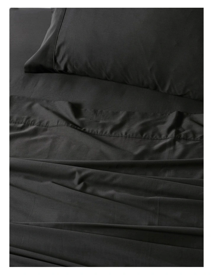 Nara Bamboo Cotton 400TC Sheet Set in Charcoal image 3