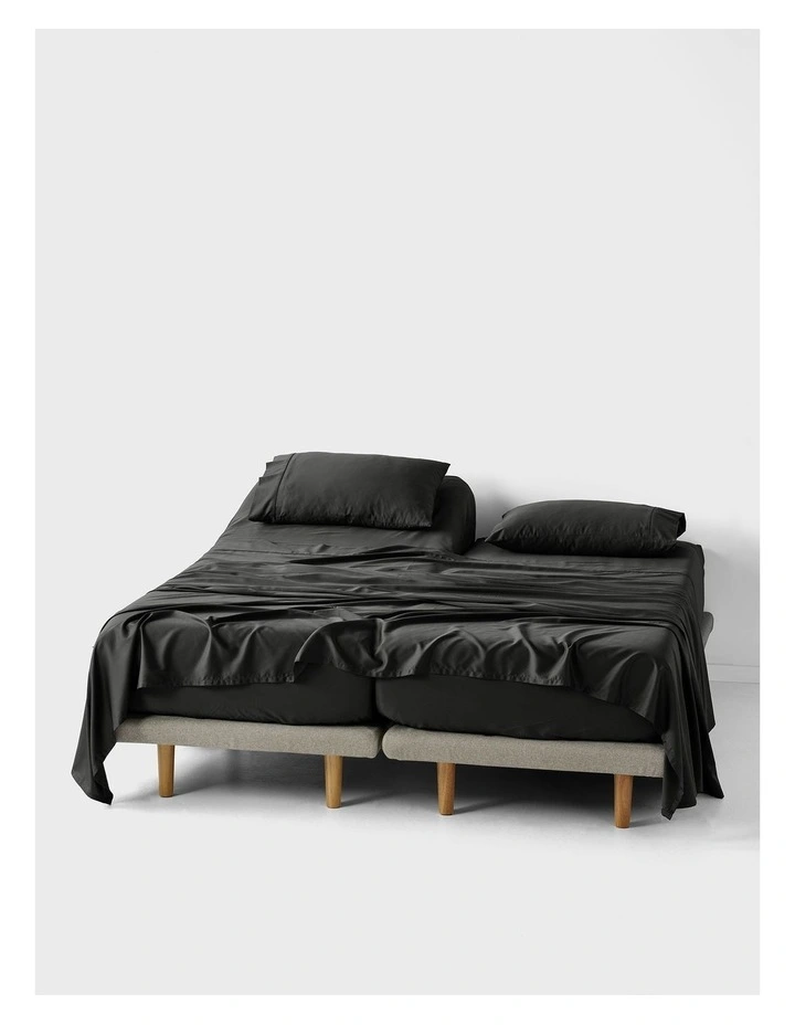 Nara Bamboo Cotton 400TC Sheet Set in Charcoal image 4