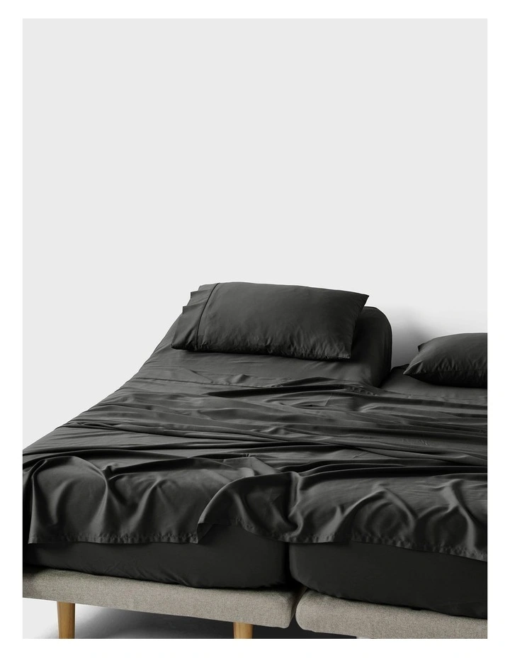 Nara Bamboo Cotton 400TC Sheet Set in Charcoal image 5