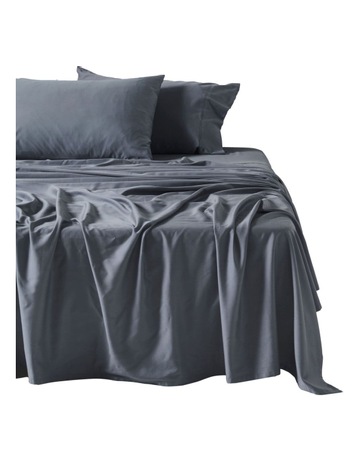 Nara 400TC Bamboo Cotton Quilt Cover Set in Bluestone