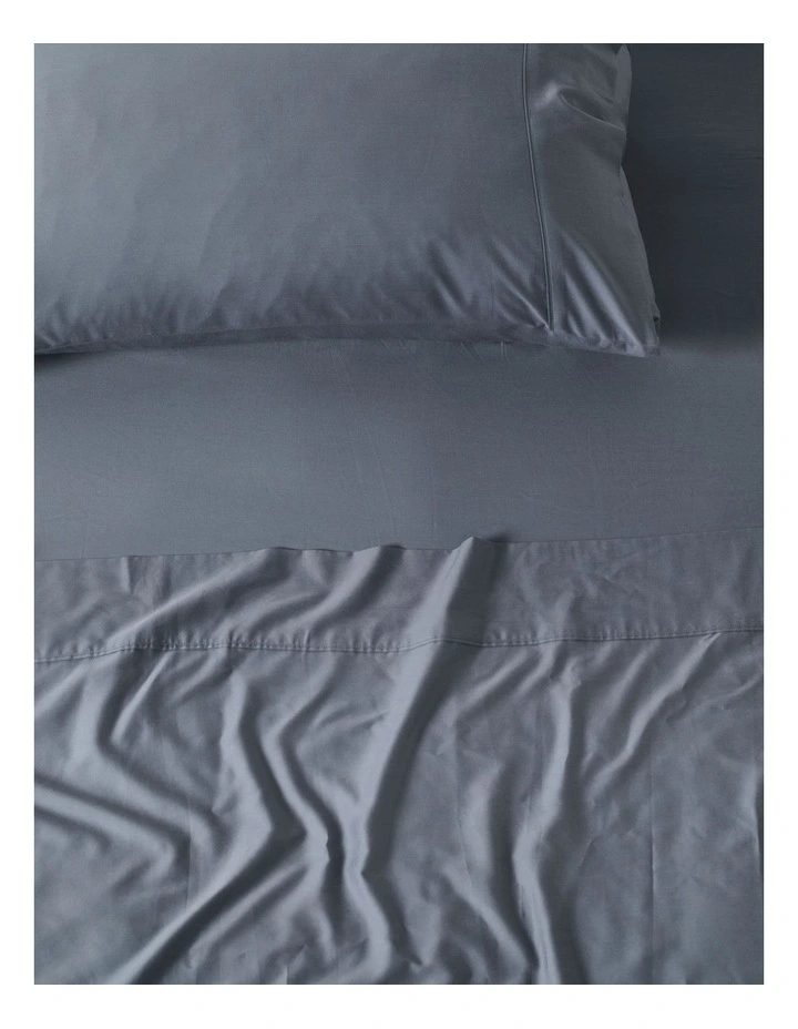 Nara Bamboo Cotton 400TC Sheet Set in Bluestone image 3