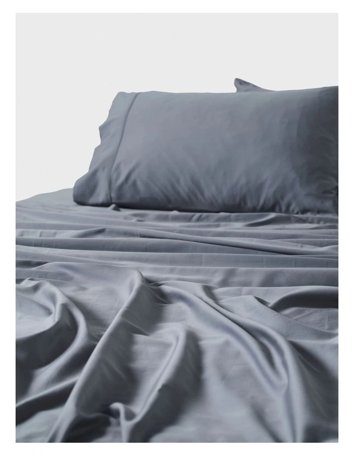 Nara Bamboo Cotton 400TC Sheet Set in Bluestone image 3