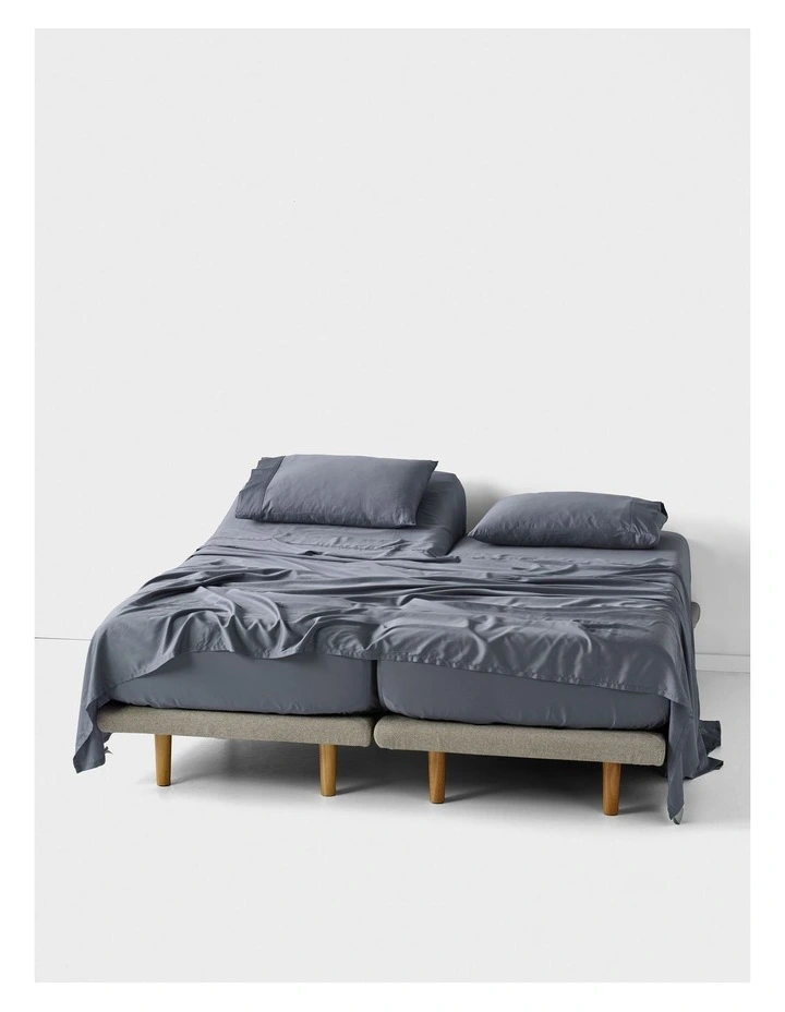 Nara Bamboo Cotton 400TC Sheet Set in Bluestone image 4