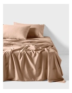 Nara Bamboo Cotton 400TC Sheet Set in Clay