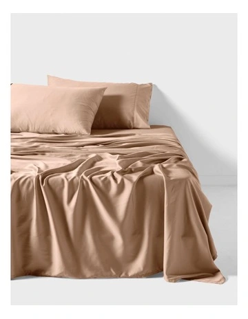 Nara Bamboo Cotton 400TC Sheet Set in Clay