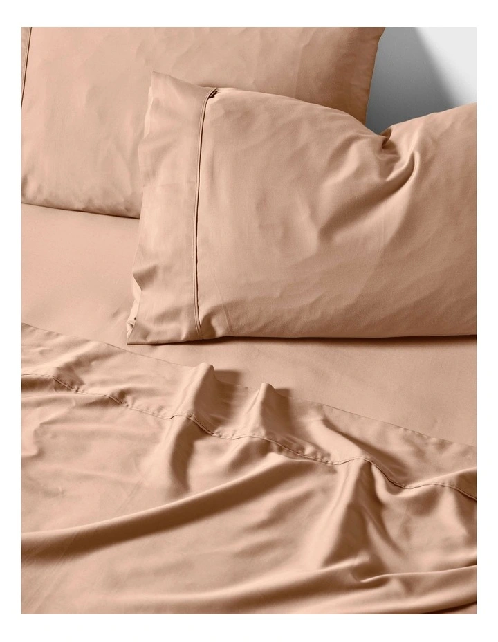 Nara Bamboo Cotton 400TC Sheet Set in Clay image 2