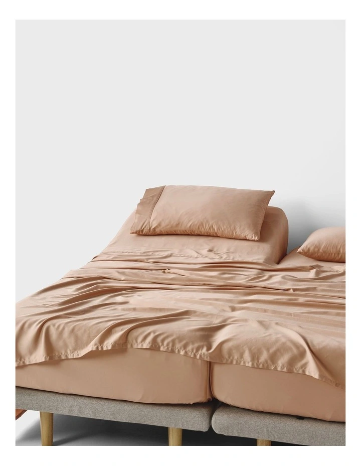 Nara Bamboo Cotton 400TC Sheet Set in Clay image 5