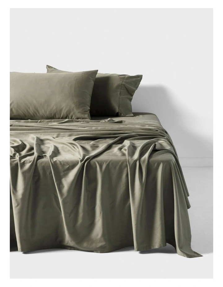 Nara Bamboo Cotton 400TC Sheet Set in Moss image 1