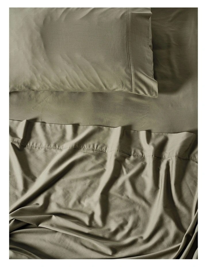 Nara Bamboo Cotton 400TC Sheet Set in Moss image 2