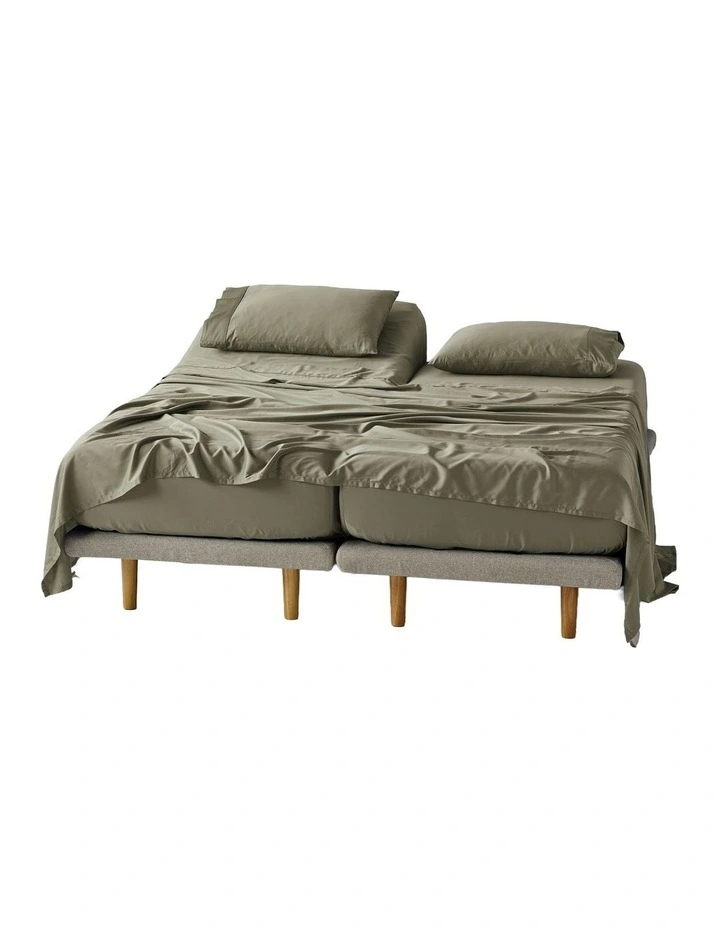 Nara Bamboo Cotton 400TC Sheet Set in Moss image 4