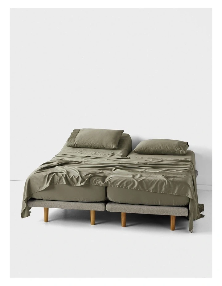 Nara Bamboo Cotton 400TC Sheet Set in Moss image 4