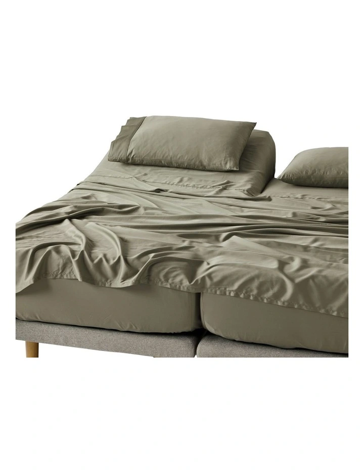 Nara Bamboo Cotton 400TC Sheet Set in Moss image 5