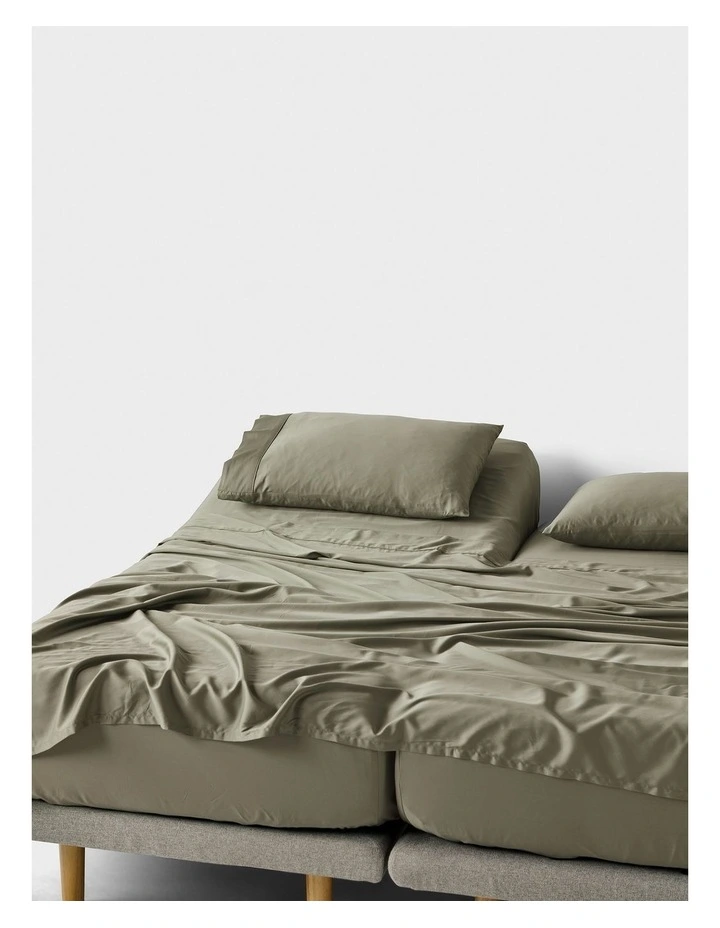 Nara Bamboo Cotton 400TC Sheet Set in Moss image 5