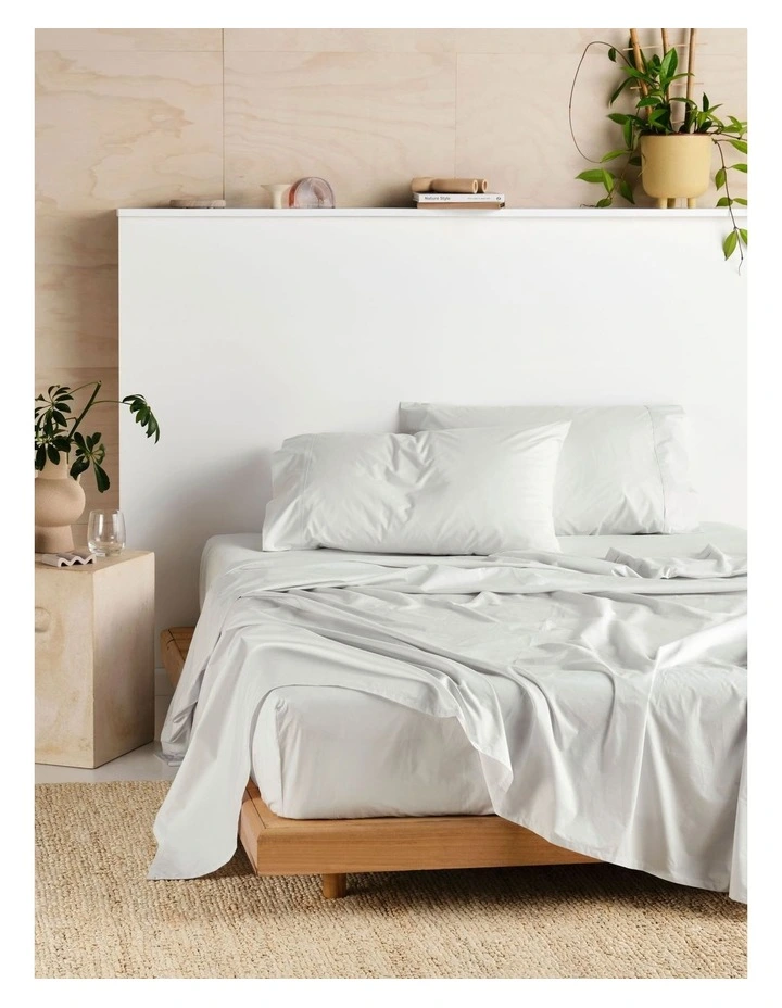 Vienna 300TC Cotton Percale Sheeting Silver image 1