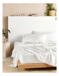 300TC Cotton Percale 40cm Depth Sheeting In White