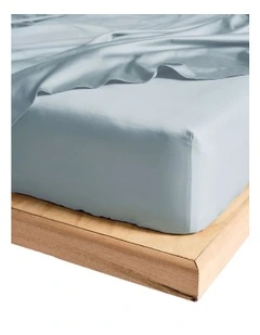 Vienna 300TC Cotton Percale Fitted Sheet 50cm Depth in Blue