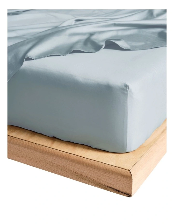 Vienna 300TC Cotton Percale Fitted Sheet 50cm Depth In Blue image 1