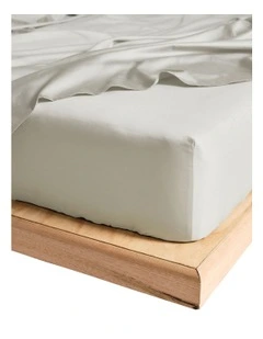 Vienna 300TC Cotton Percale Fitted Sheet in Grey