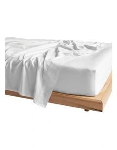 Vienna 300TC Cotton Percale Fitted Sheet 50cm Depth in White