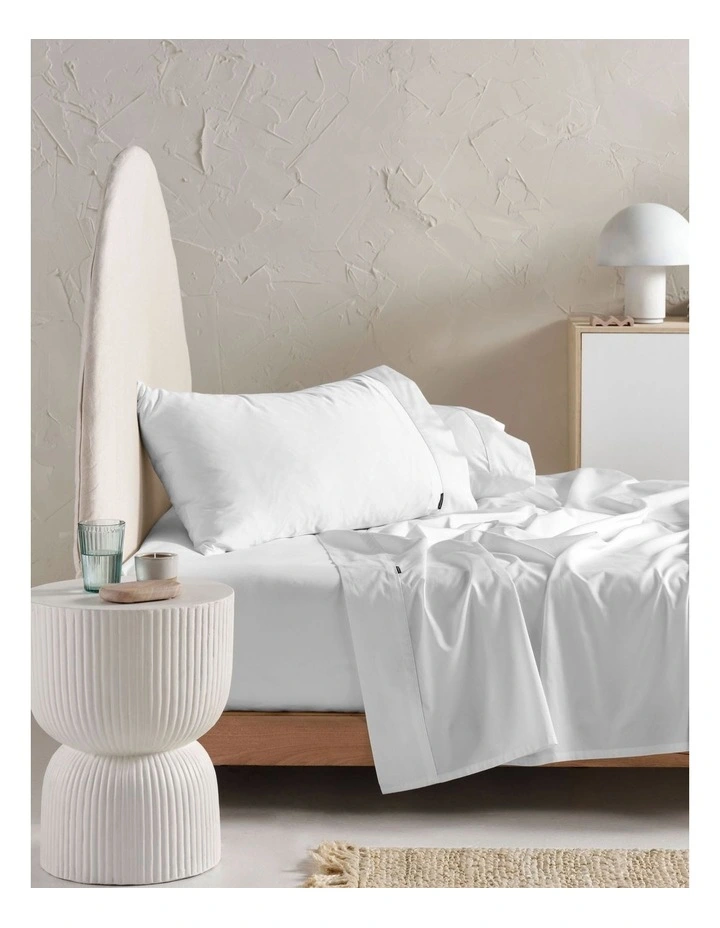 Augusta 500TC Cotton Sateen Sheet Set In White image 1