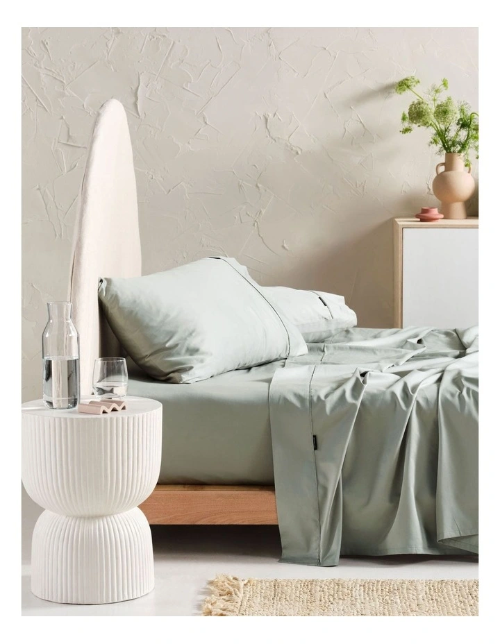 Augusta 500TC Cotton Sateen Sheet Set In Green Gum image 1