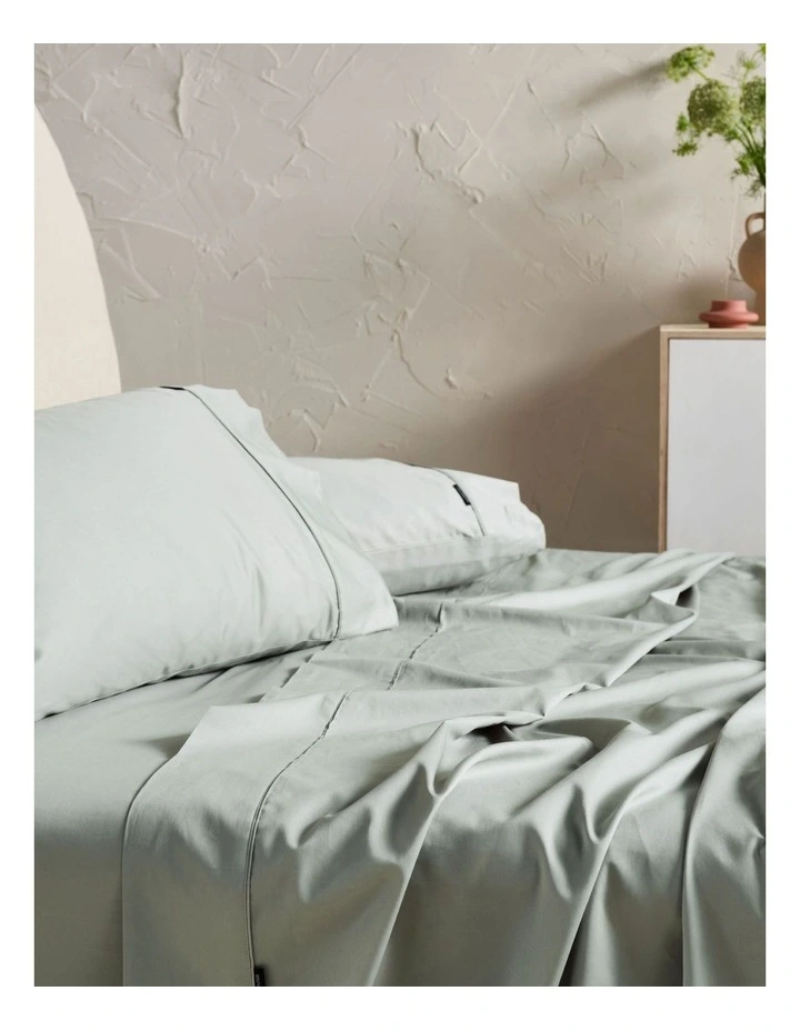 Augusta 500TC Cotton Sateen Sheet Set In Green Gum image 2