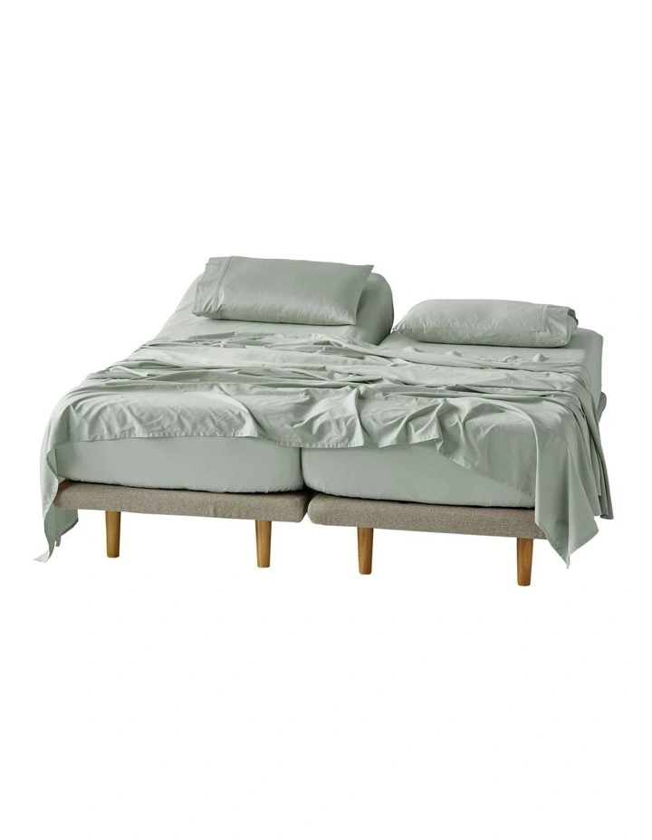 Augusta 500TC Cotton Sateen Sheet Set In Green Gum image 4