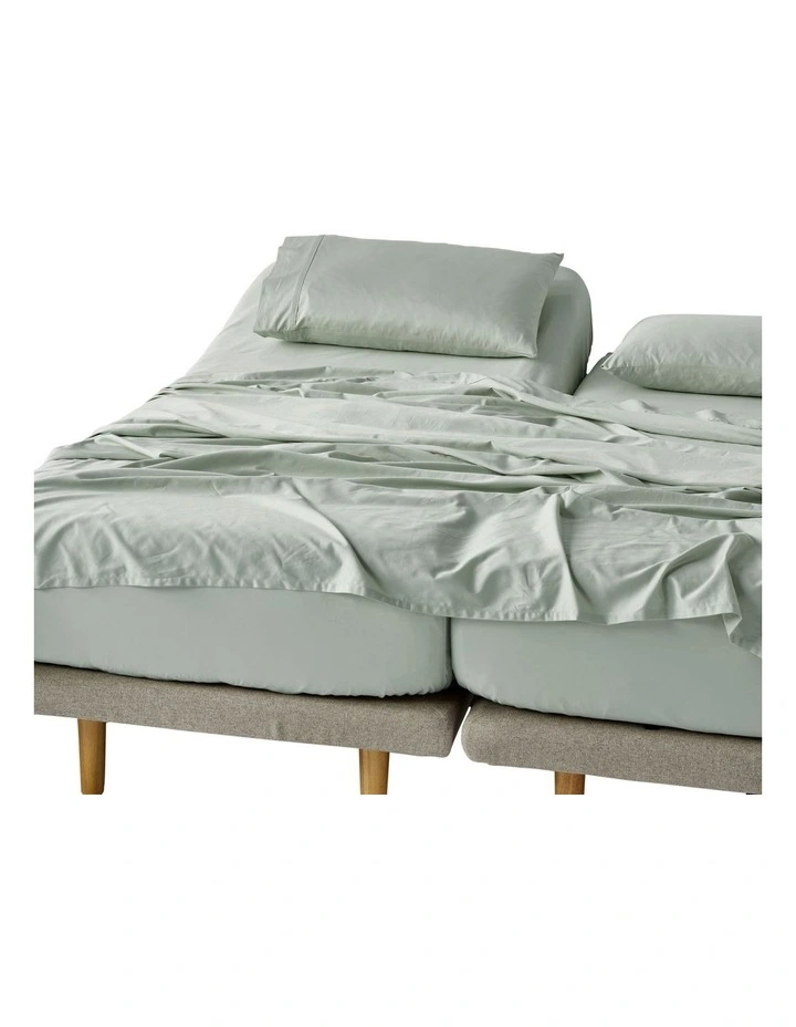 Augusta 500TC Cotton Sateen Sheet Set In Green Gum image 5