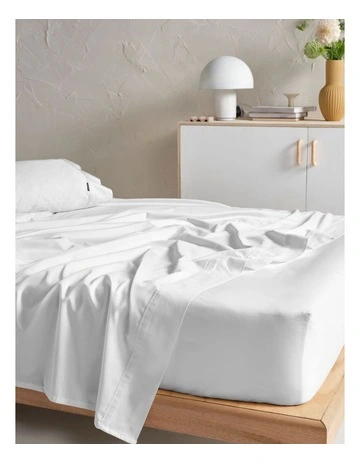 Augusta 500TC Cotton Sateen Flat Sheets in White