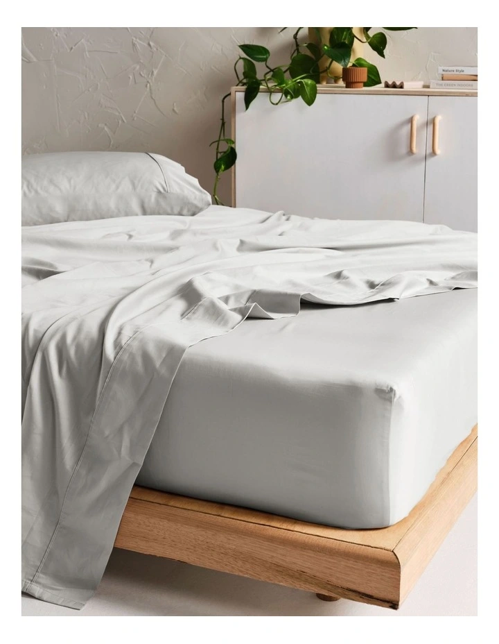 Augusta 500TC Cotton Sateen Flat Sheets in Grey image 1