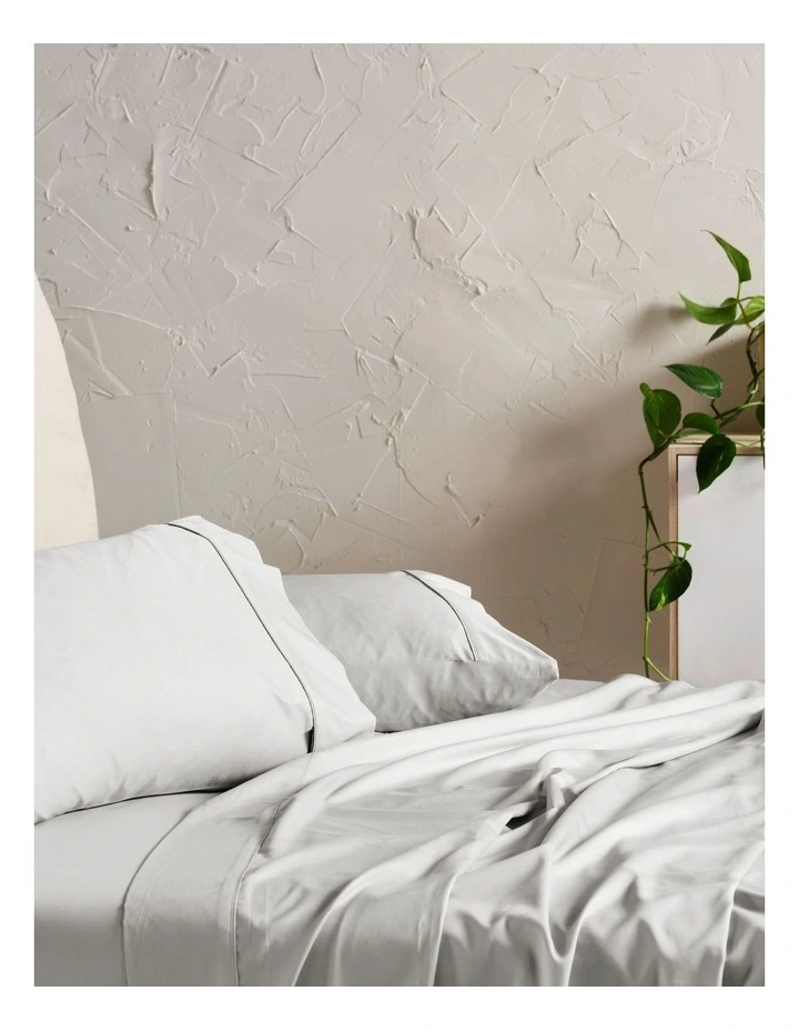 Augusta 500TC Cotton Sateen Flat Sheets in Grey image 2