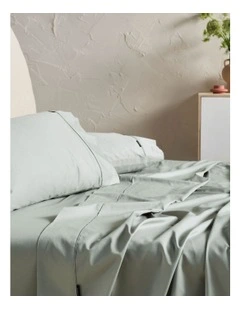 Augusta 500TC Cotton Sateen Flat Sheets in Green Gum