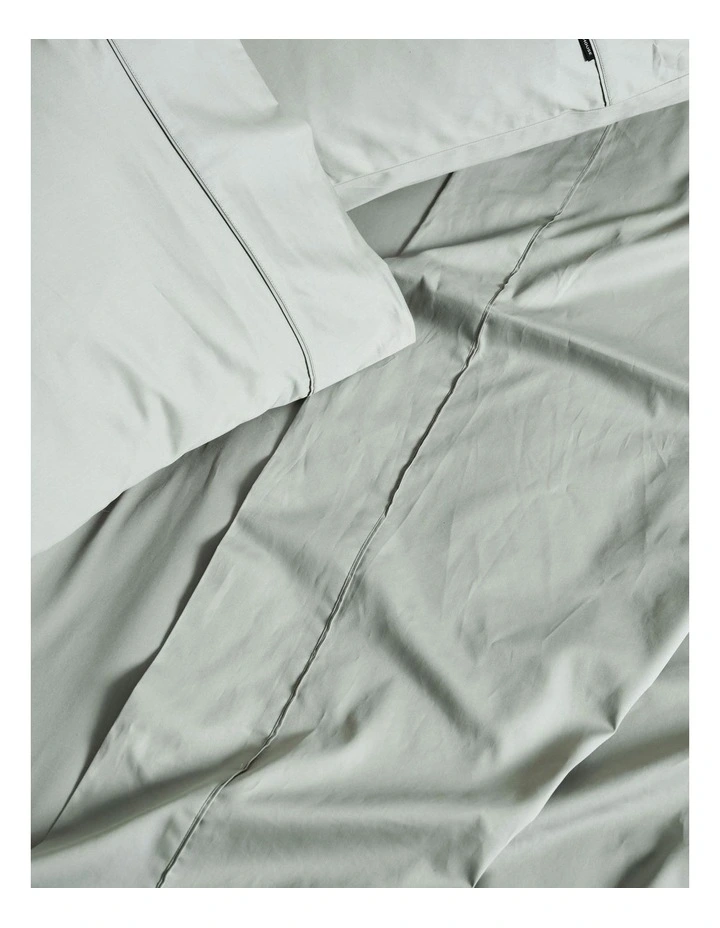 Augusta 500TC Cotton Sateen Flat Sheets in Green Gum image 2