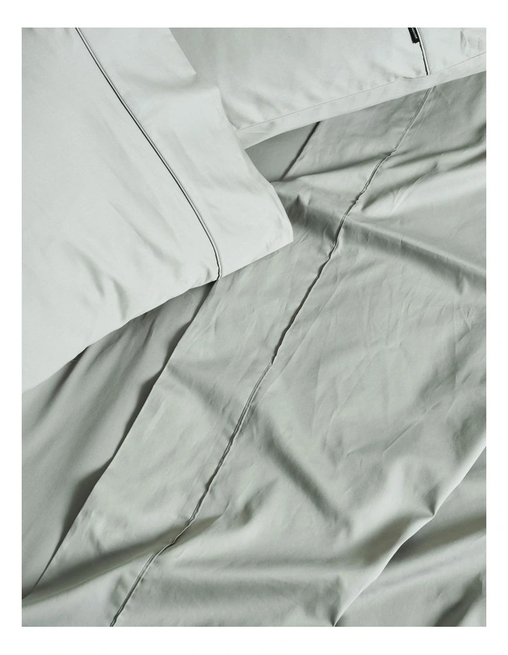 Augusta 500TC Cotton Sateen Flat Sheets in Green Gum image 2
